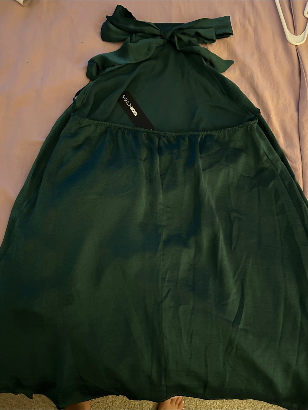 Fashion Nova Dark Green Halter Maxi Skirt